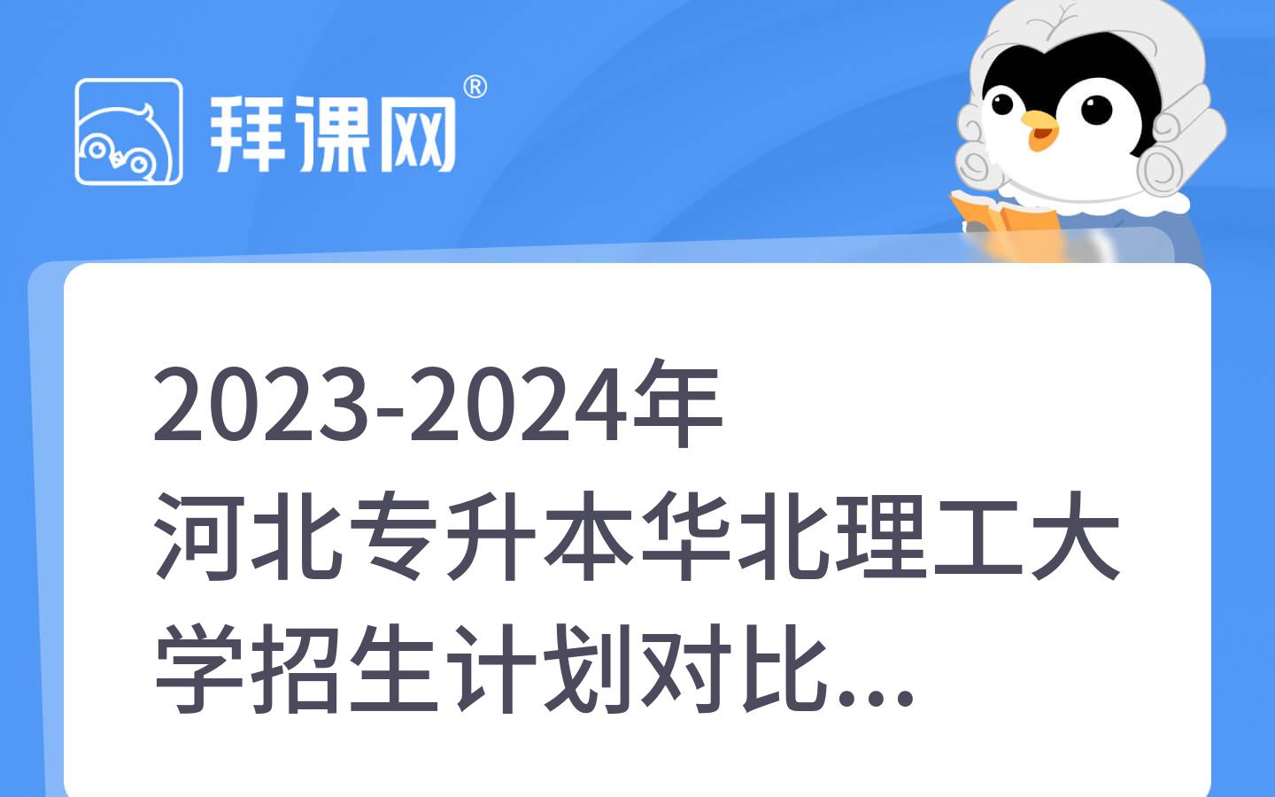 2023-2024年河北专升本华北理工大学招生计划对比